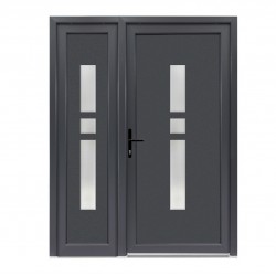 Usa exterior dubla PVC GISELA, 1400x2050 mm, deschidere stanga, gri antracit