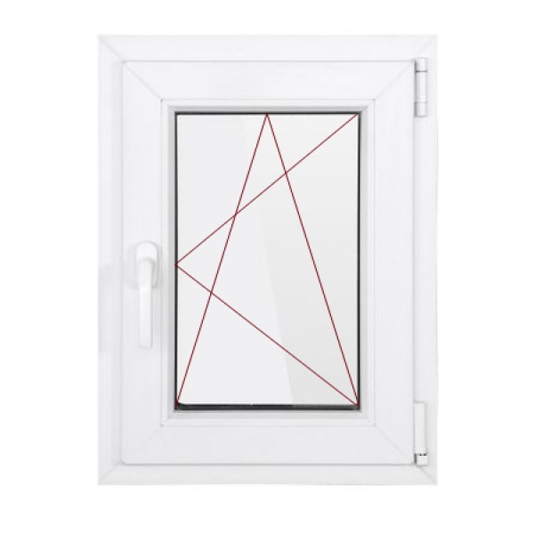 Fereastra PVC cu geam termopan, profil Bastion - 5 camere izolare, alb, 56x86 cm, dreapta, oscilobatant, Ferestre si usi, 56x86-dreapta-alb