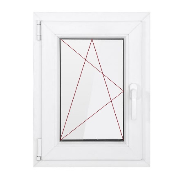 Fereastra PVC cu geam termopan, profil Bastion - 5 camere izolare, alb, 56x86 cm, stanga, oscilobatant, Ferestre si usi, 56x86-stanga-alb