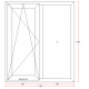 Fereastra Bastion, PVC cu geam termopan, profil 5 camere, nuc, deschidere oscilobatanta pe partea stanga, 1160x1360 mm, Ferestre si usi, 116x136-nuc-stanga