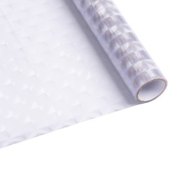 Folie geam autocolanta Romburi, alb + transparent, 45 x 150 cm