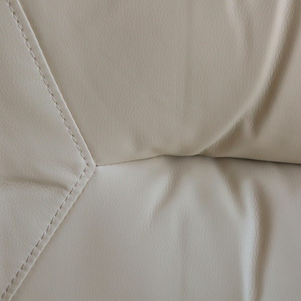 Canapea Ted, piele ecologica, culoare bej, cu 2 reclinere si 3 trepte de confort