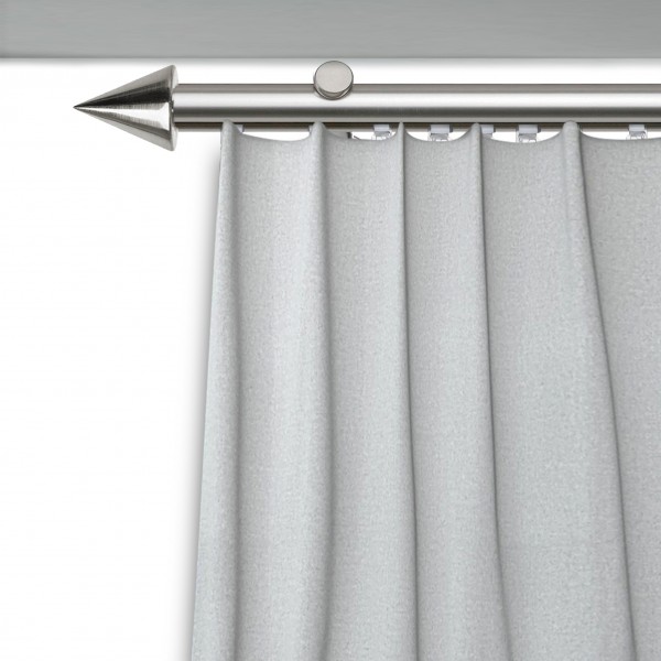 Galerie cu profil aluminiu Con, Ø 19mm, simplă nichel cu consolă plată