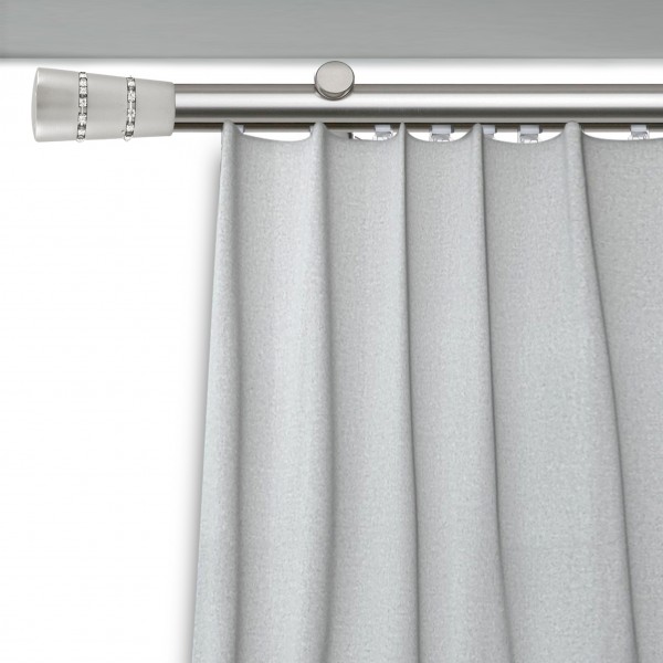 Galerie cu profil aluminiu Con Briliant, Ø 19mm, simplă nichel cu consolă plată