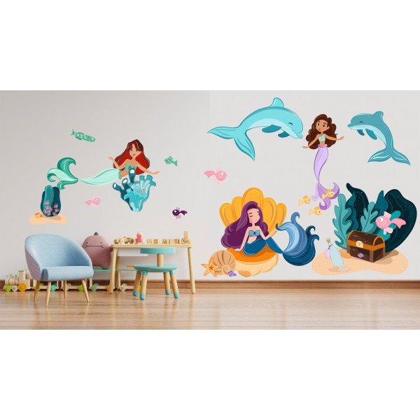 Sticker decorativ pentru perete - model Sirene, Stickere decorative, Sirene