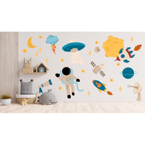 Sticker decorativ pentru perete - model Spatiu, Stickere decorative, Space