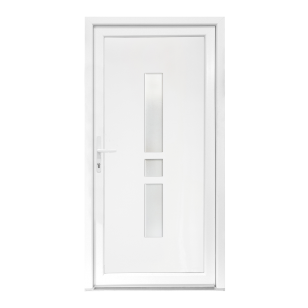 Usa intrare PVC Gisela, 5 camere izolare, 980x2000 mm, deschidere stanga privit din interior, alb