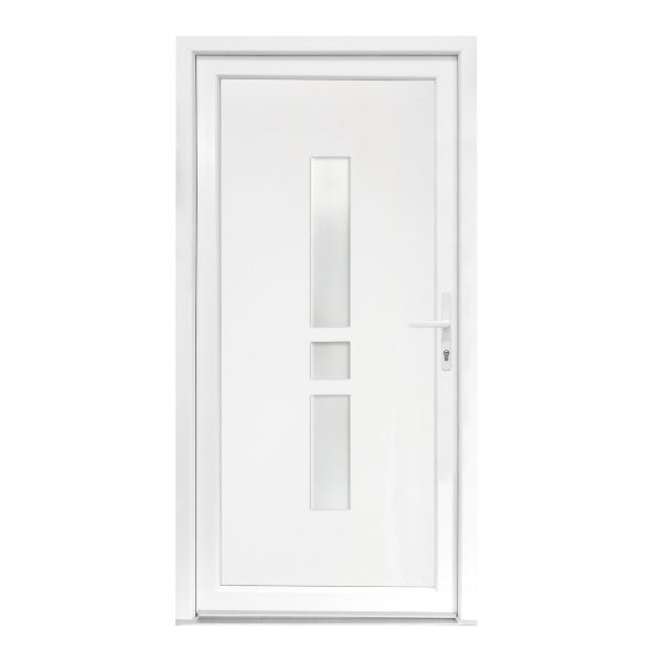 Usa intrare PVC Gisela, 5 camere izolare, 980x2000 mm, deschidere dreapta privit din interior, alb