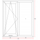 Fereastra PVC cu geam termopan, profil Bastion - 5 camere izolare, stejar auriu, 116x136 cm, 1 canat fix, 1 canat oscilobatanta, deschidere stanga, Ferestre si usi, 116x136-stanga-stejar-auriu