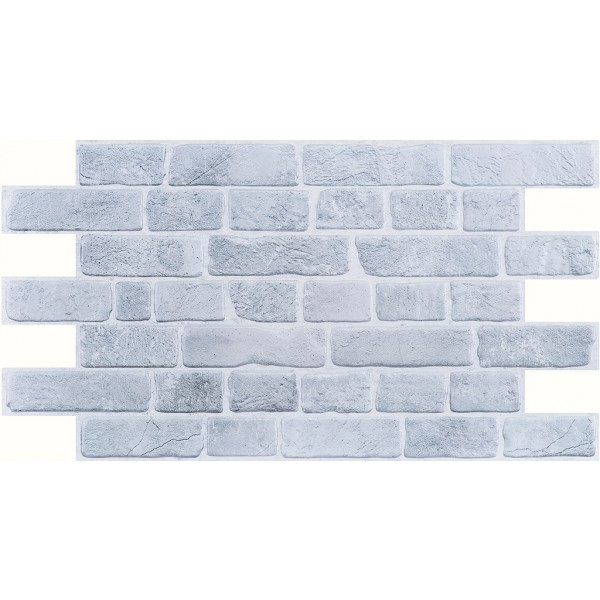 Panouri Decorative Brick Retro Grey, PVC, SET 10 BUCATI, grosime 0.4 mm, suprafata totala acoperita 4.71 mp, Panouri decorative, Brick Retro Grey